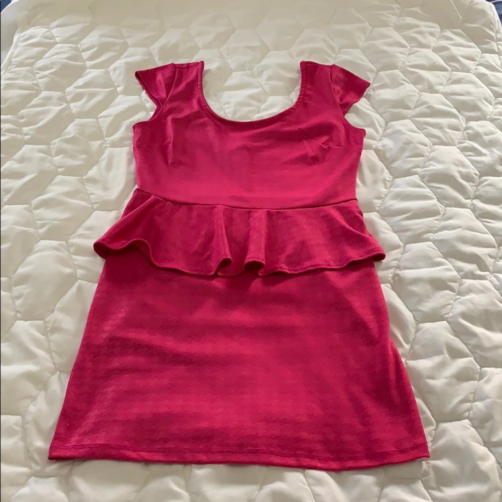 Pink peplum dress